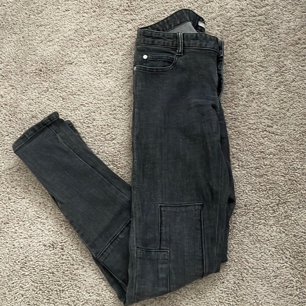 By Zoe grey patchwork straight leg jeans